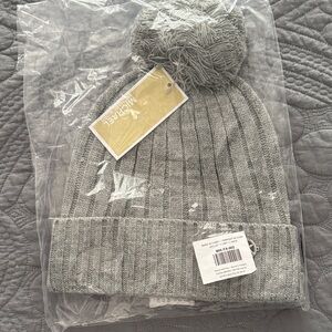 Michael Kors Gray Knit Pom-Pom Hat